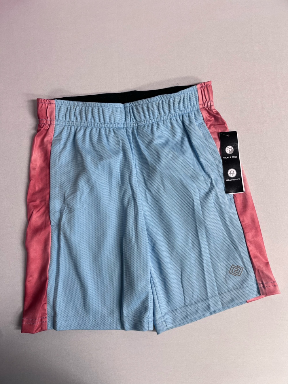 Brand New-ZELOS Boys Powder Blue Athletic Shorts
